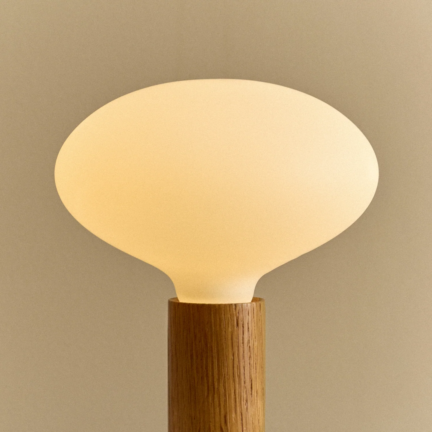 Knuckle Table Lamp in Oak + Oval - Image 3