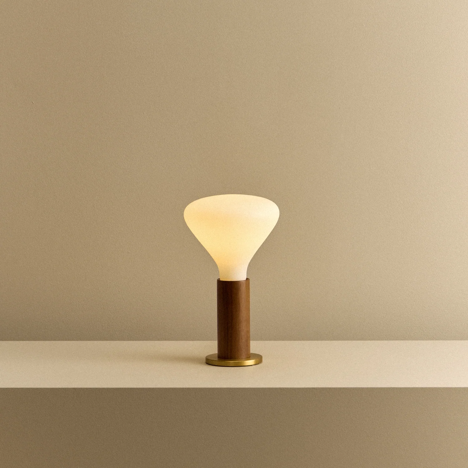 Knuckle Table Lamp in Walnut + Noma