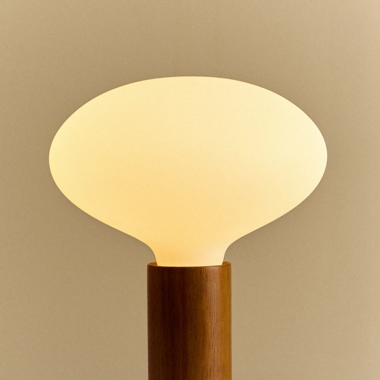 Knuckle Table Lamp in Walnut + Oval - Image 3