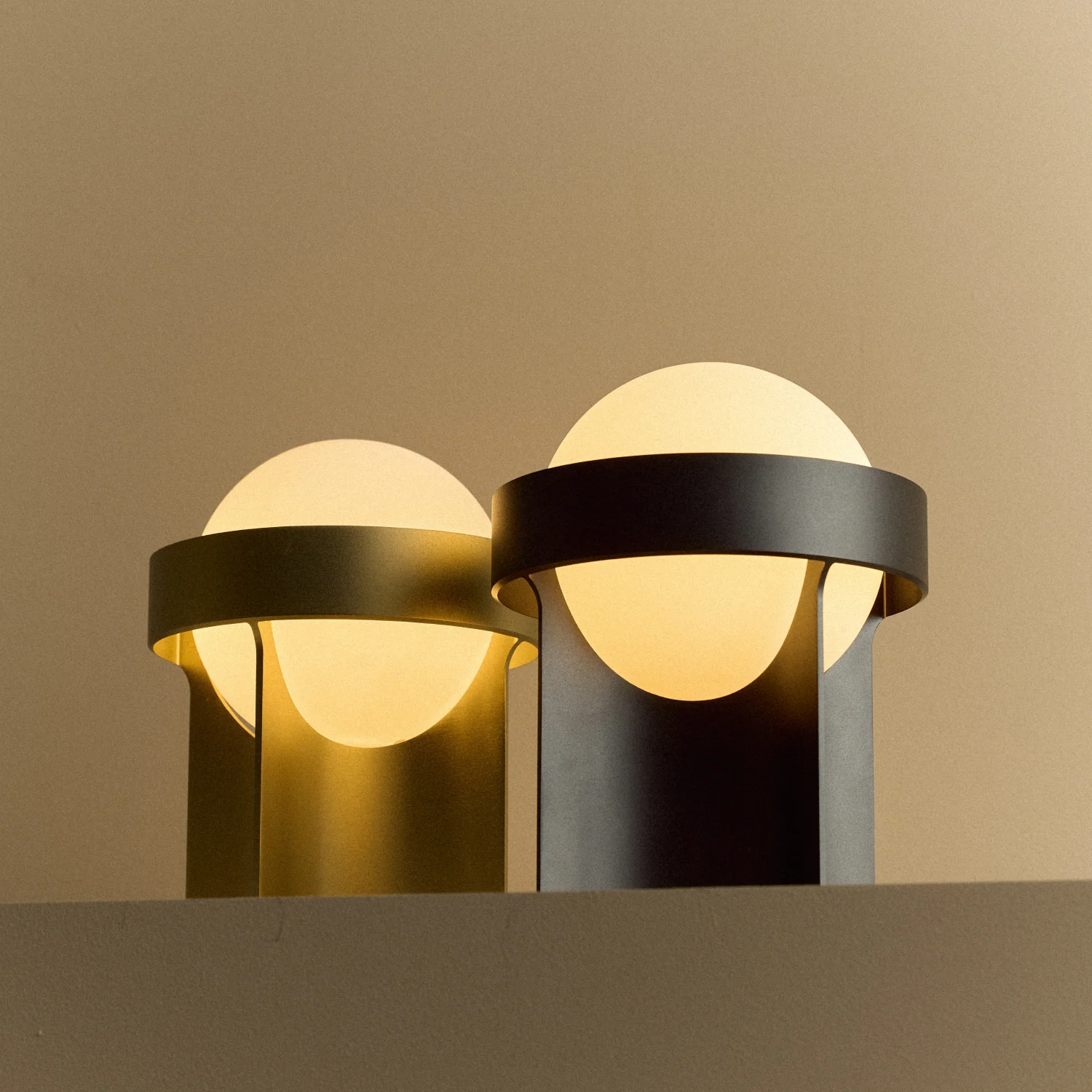 Loop Table Lamp in Gold + Sphere IV - Image 6