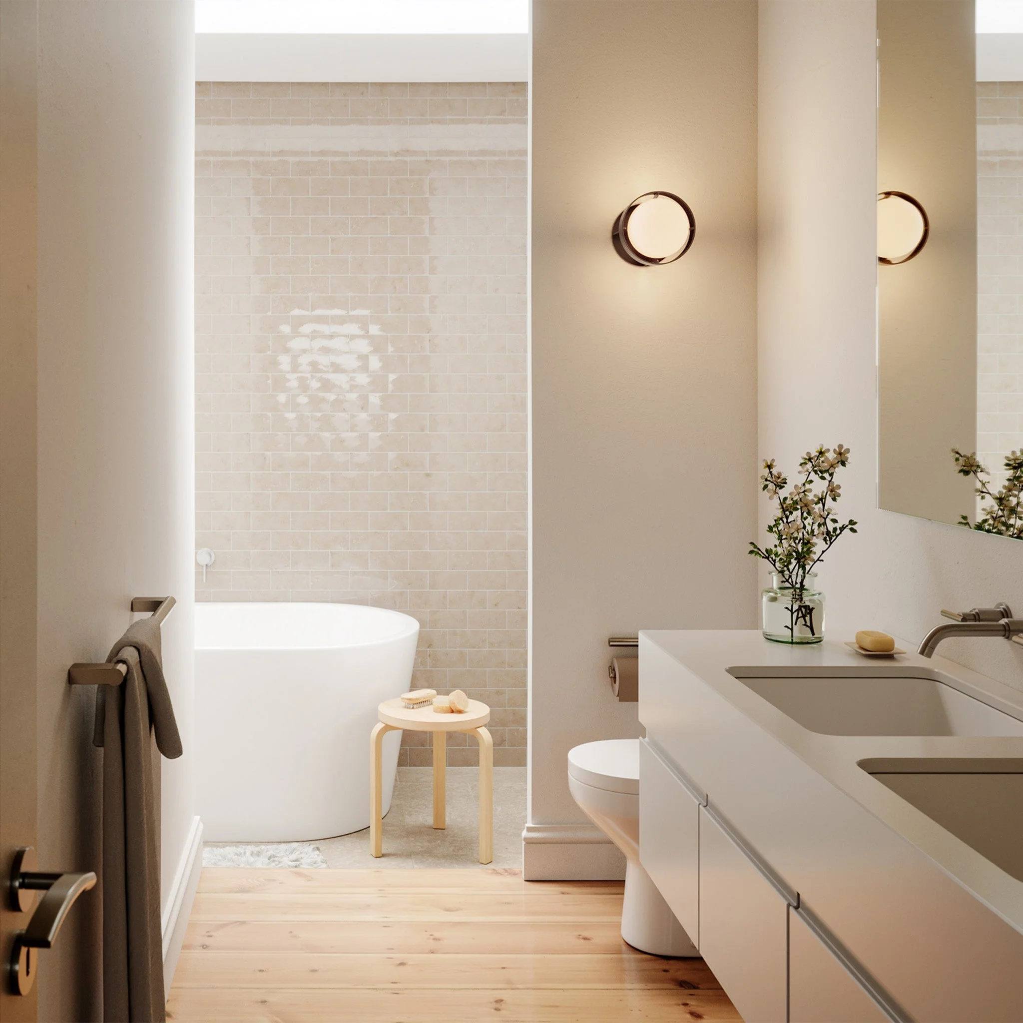 Loop Wall Light in Dark Grey + Sphere IV - Image 2