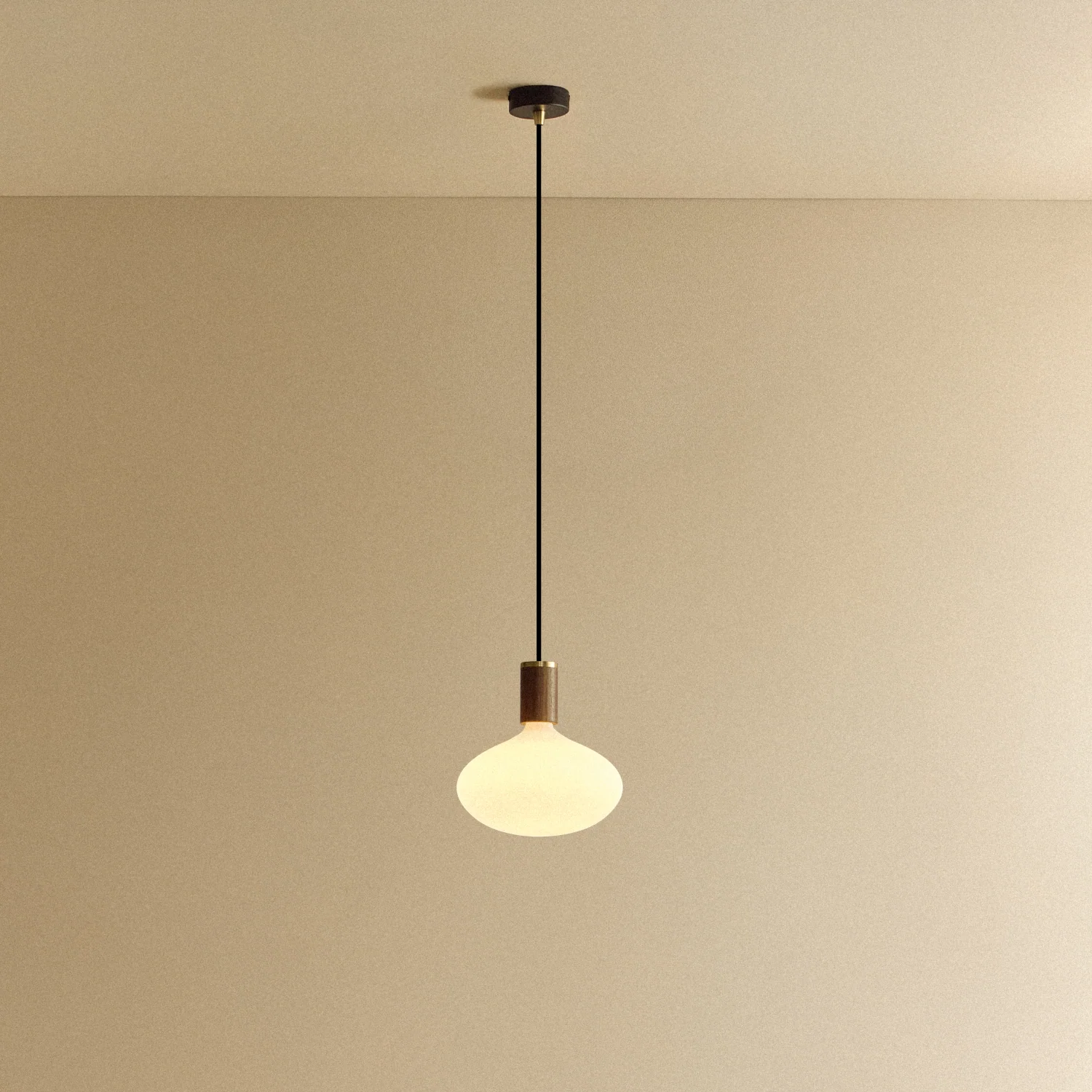 Oval II Pendant Light in Walnut