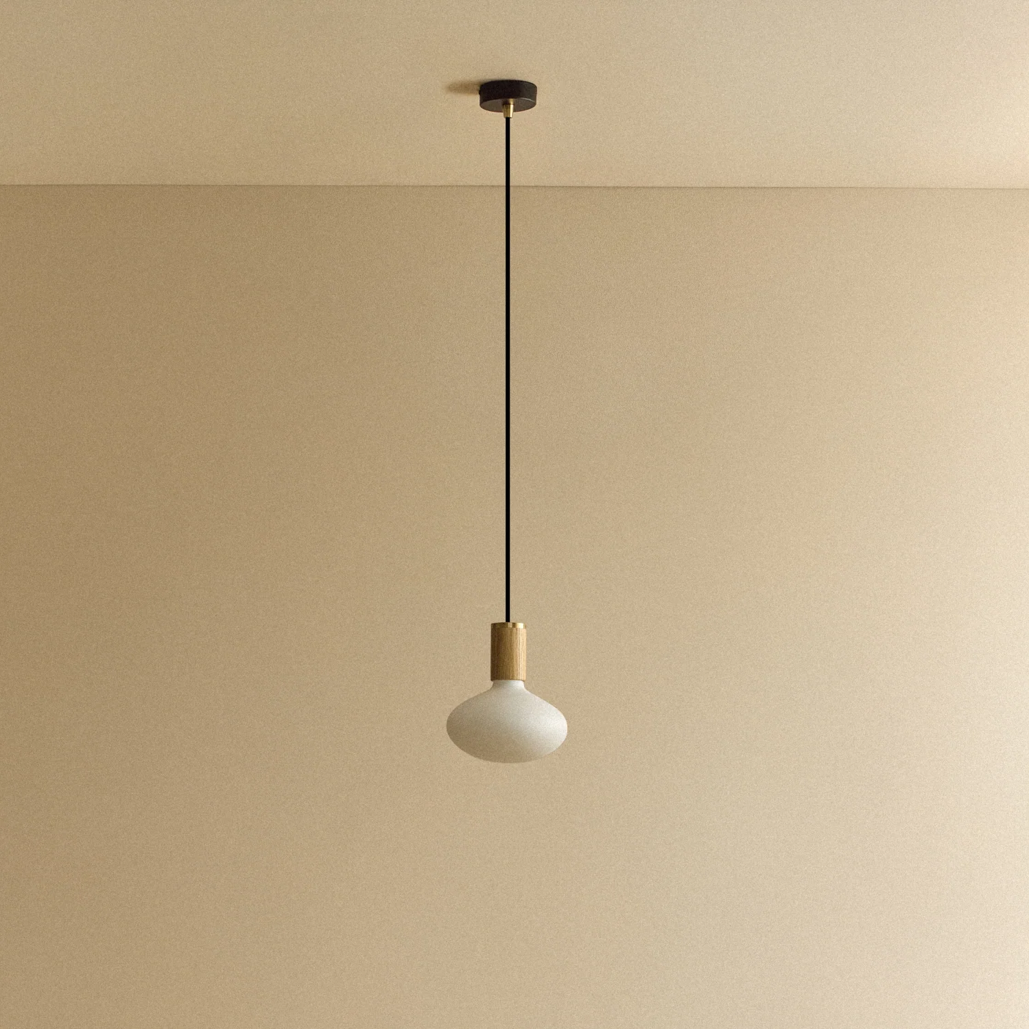 Oval Pendant Light in Oak - Image 7