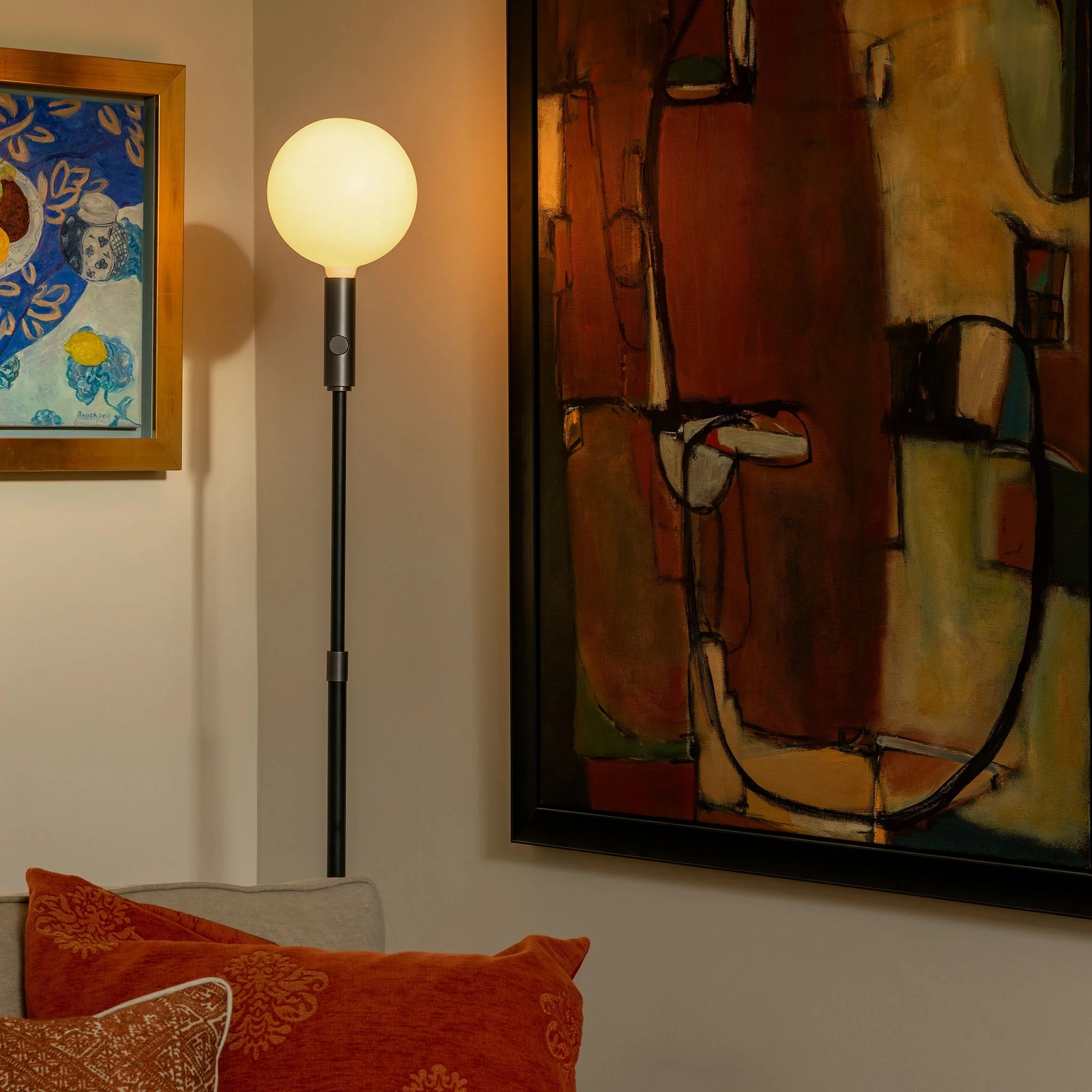 Poise Adjustable Floor Lamp in Graphite + Sphere V - Image 5