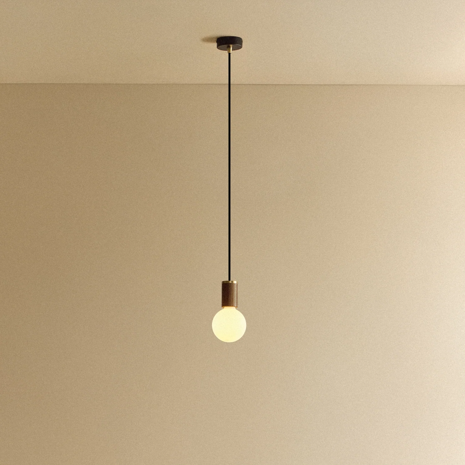 Porcelain II Pendant Light in Walnut
