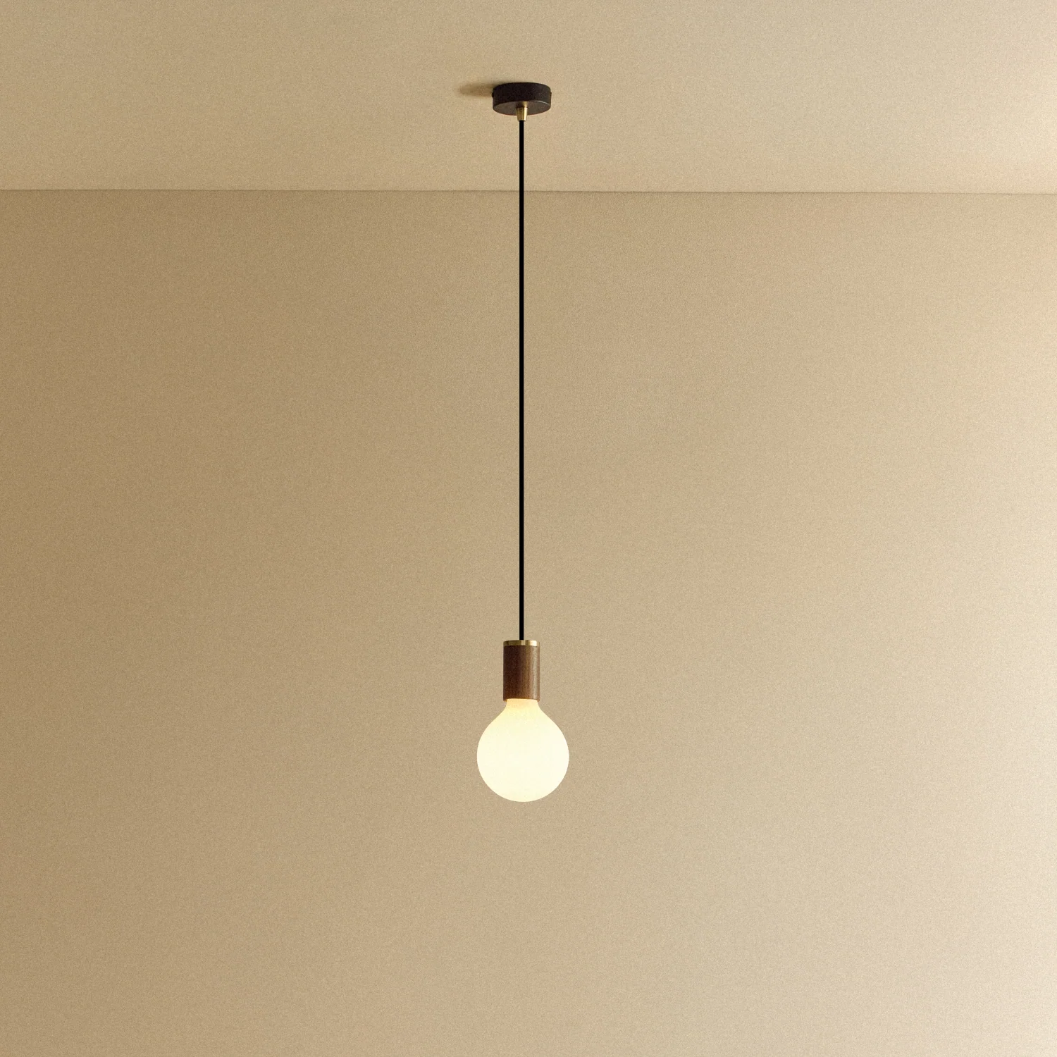 Porcelain III Pendant Light in Walnut