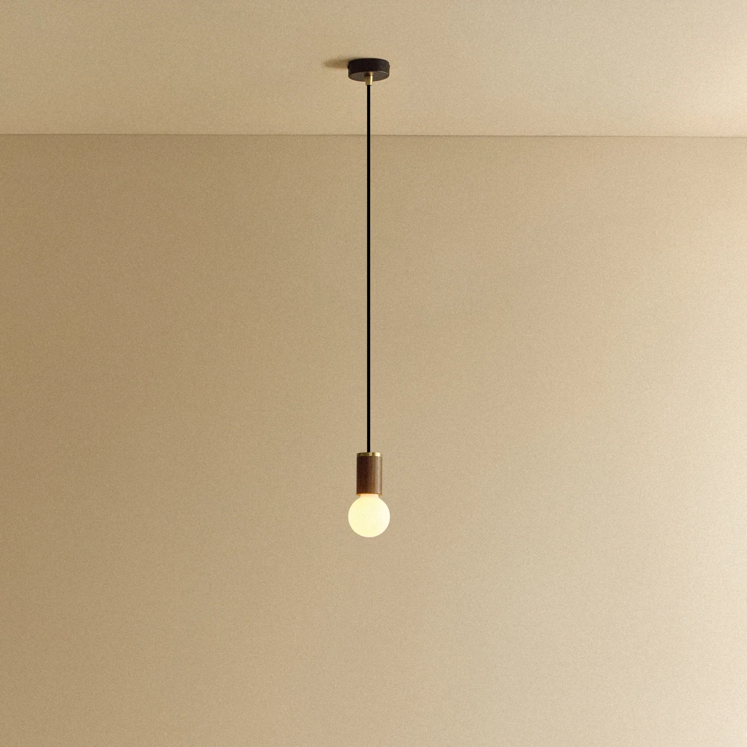 Sphere II Pendant Light in Walnut