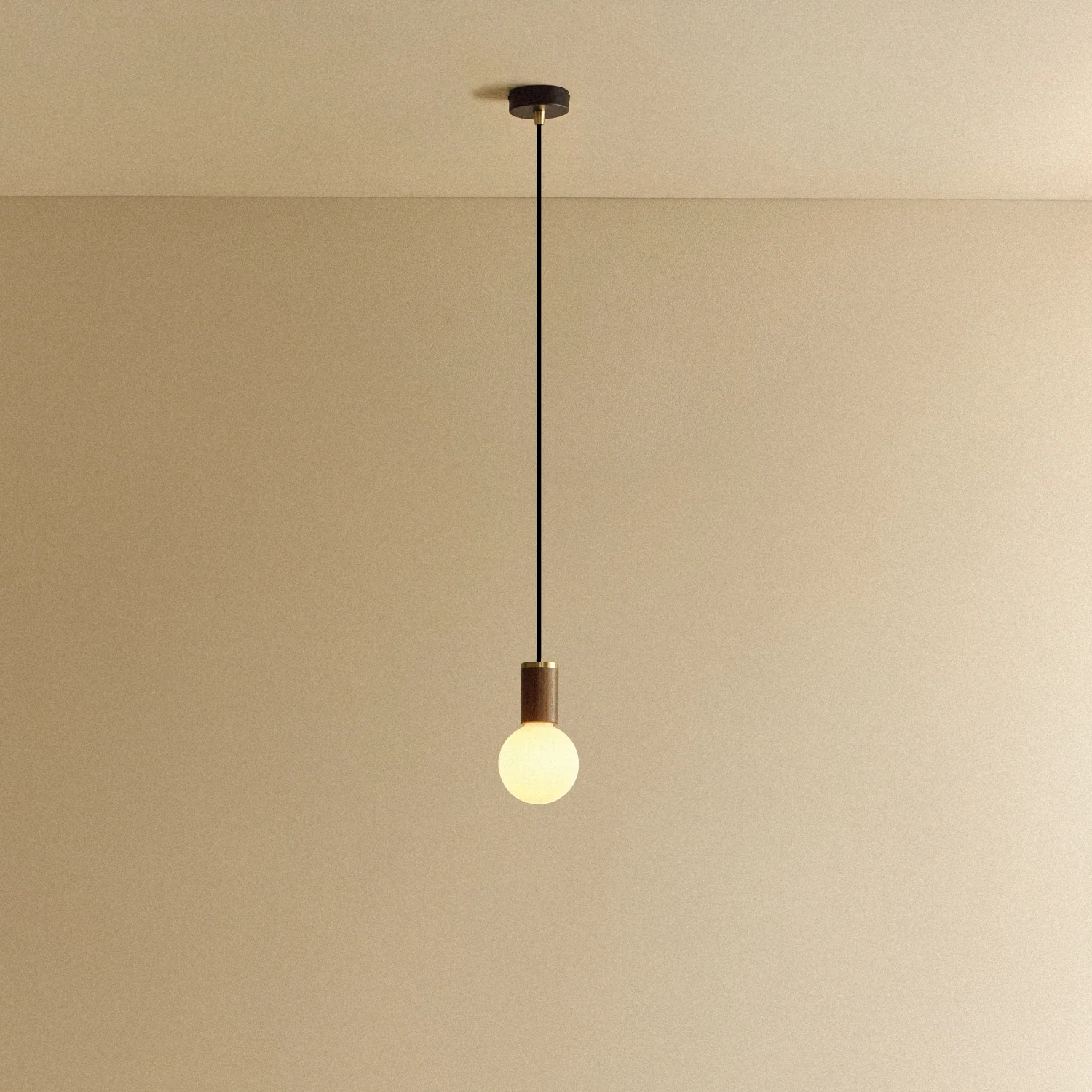 Sphere III Pendant Light in Walnut