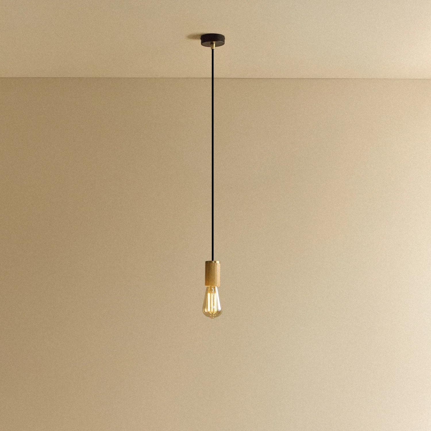 Squirrel Cage Pendant Light in Oak