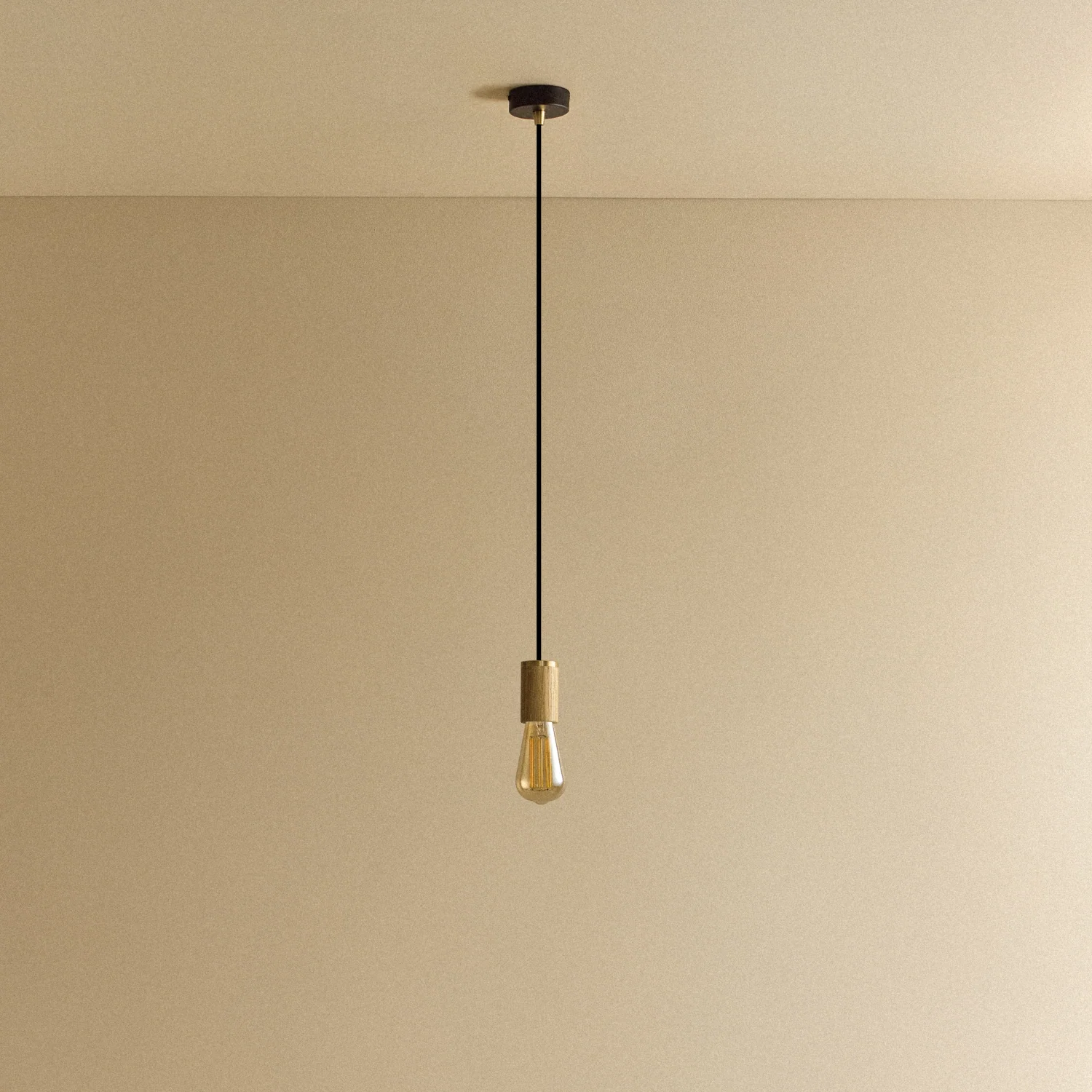 Squirrel Cage Pendant Light in Oak - Image 5