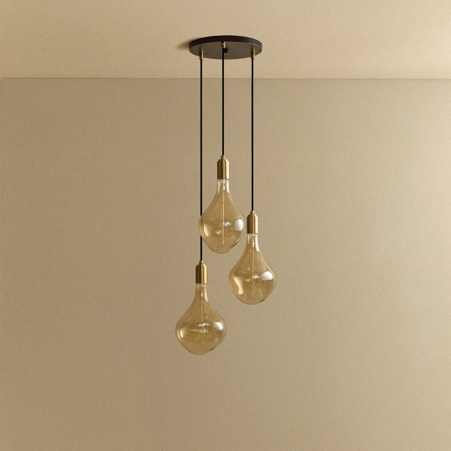 Triple Pendant in Brass + Voronoi II - Image 12