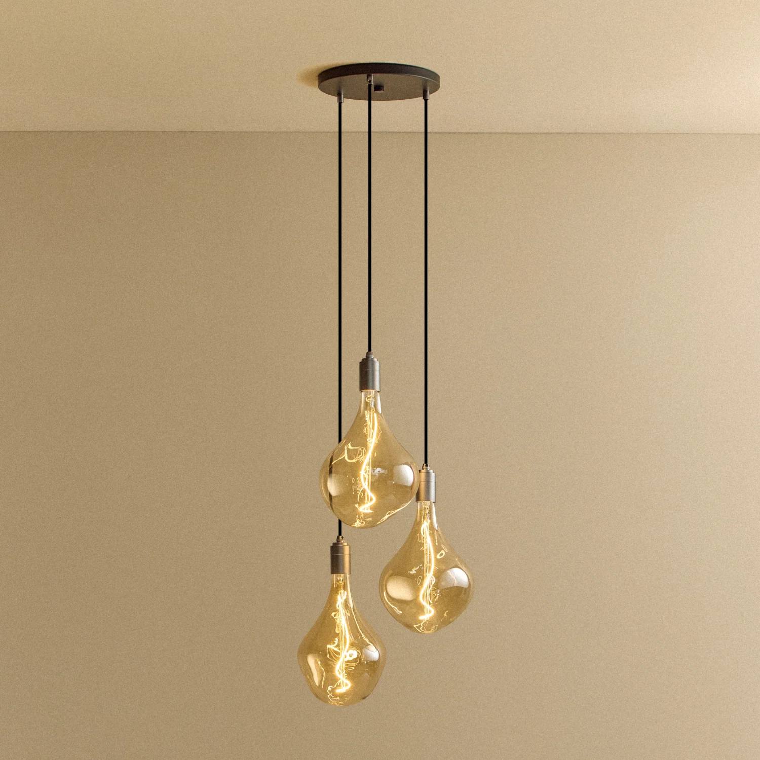 Triple Pendant in Graphite + Voronoi III