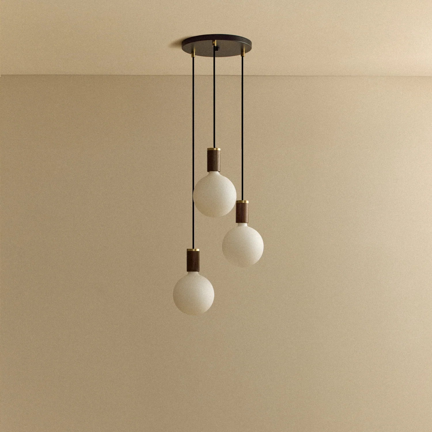 Triple Pendant in Walnut + Sphere IV - Image 4