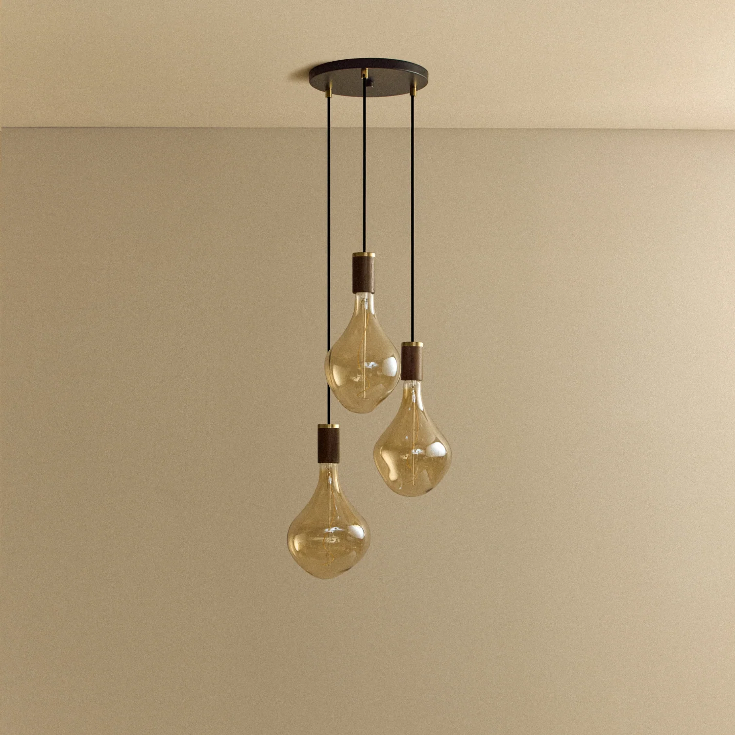 Triple Pendant in Walnut + Voronoi II - Image 5