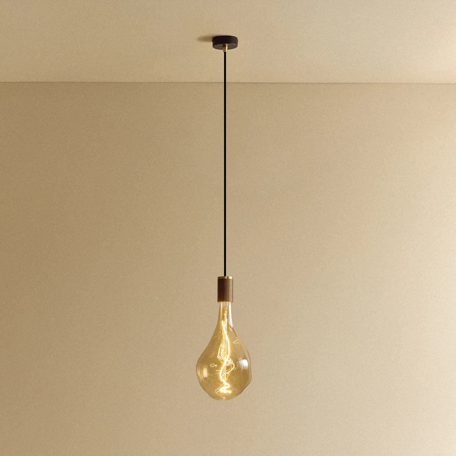 Voronoi III Pendant Light in Walnut
